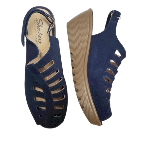 Skechers Shoes - {Skechers} Trapezoid Platform Wedge Sandal